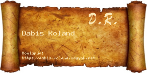 Dabis Roland névjegykártya